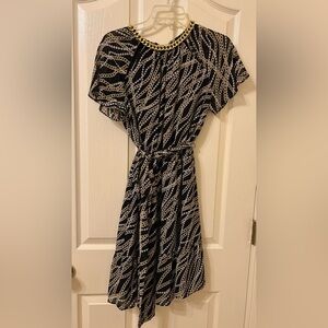 Michaels Black and White Chain Pattern Mini Dress